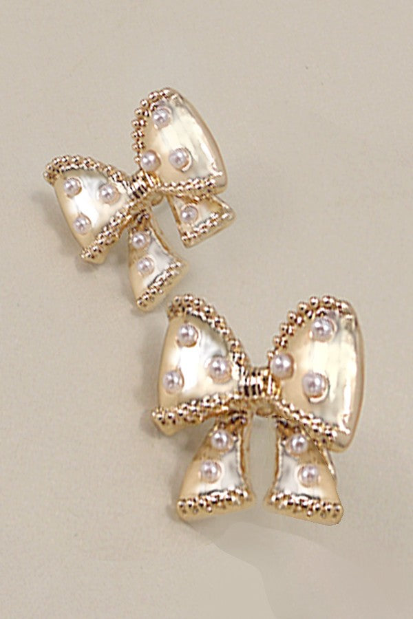 Pearl Bow Earrings