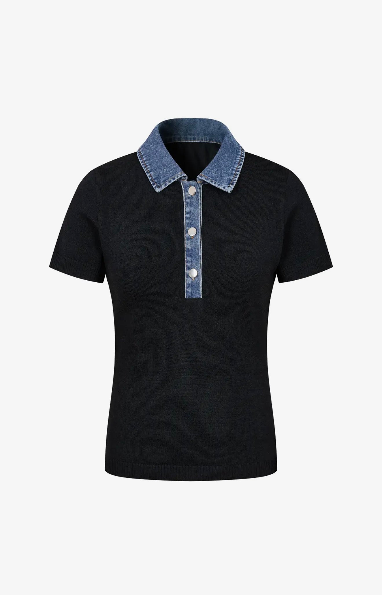 Denim Deadlines Top - Black