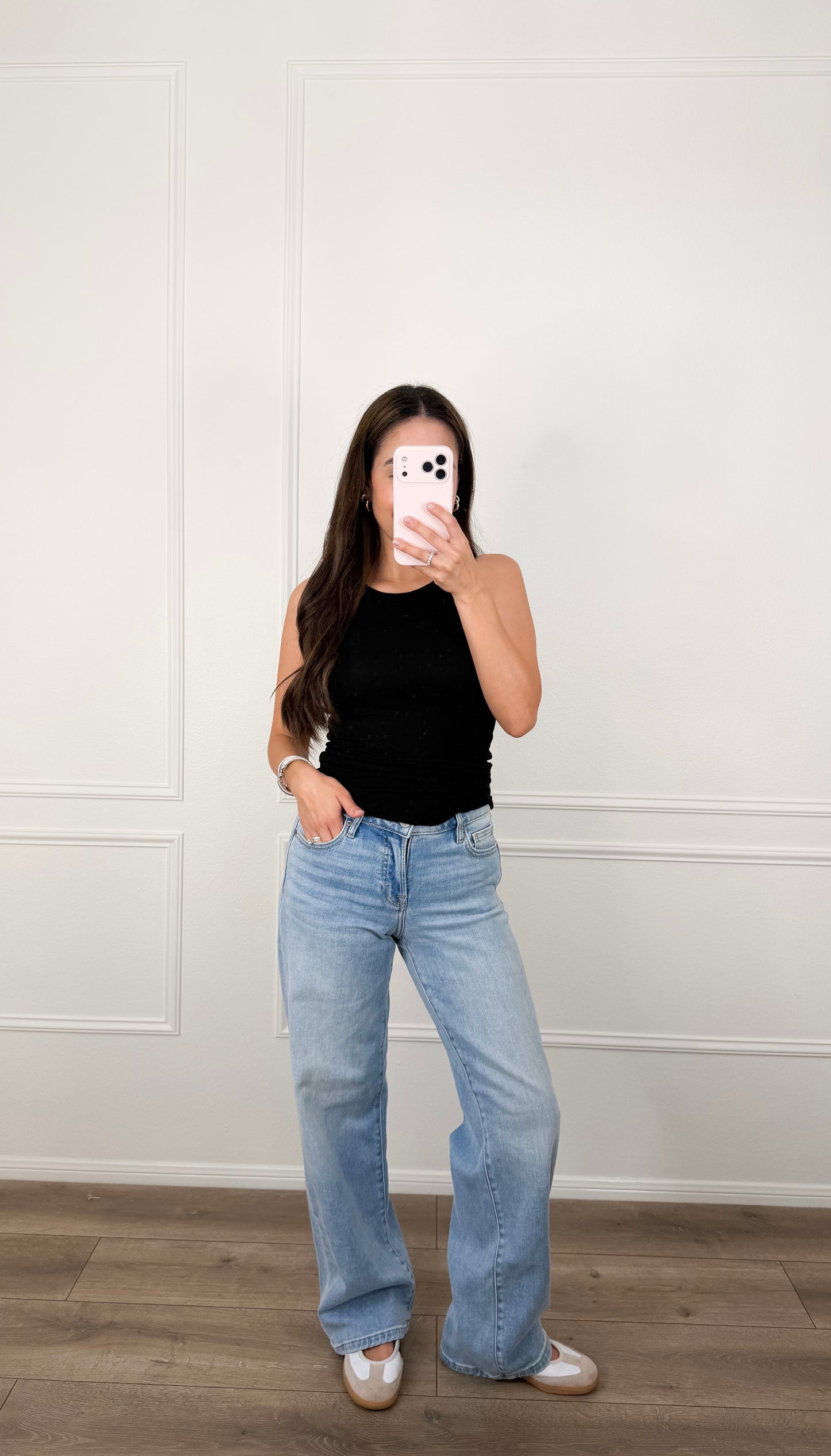 Collette Basic Black Ribbed Tank