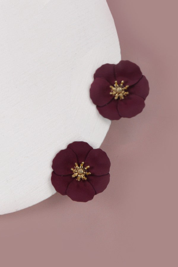 Mauve Flower Earrings