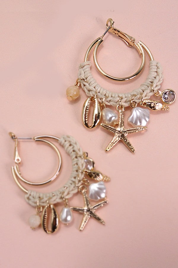 Seashell charm earrings