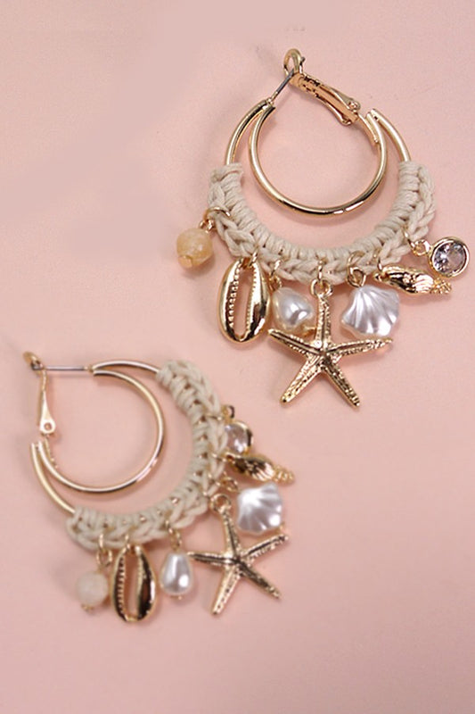 Seashell charm earrings