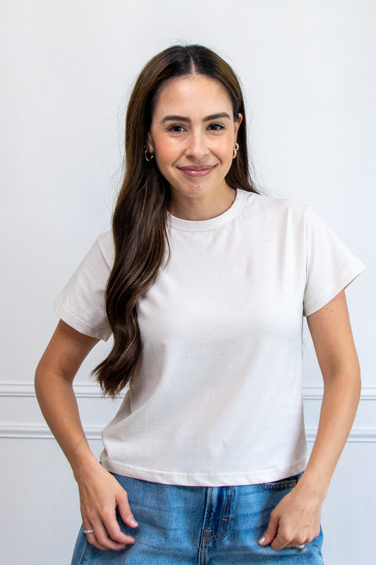 Collette Basic Off White Tee