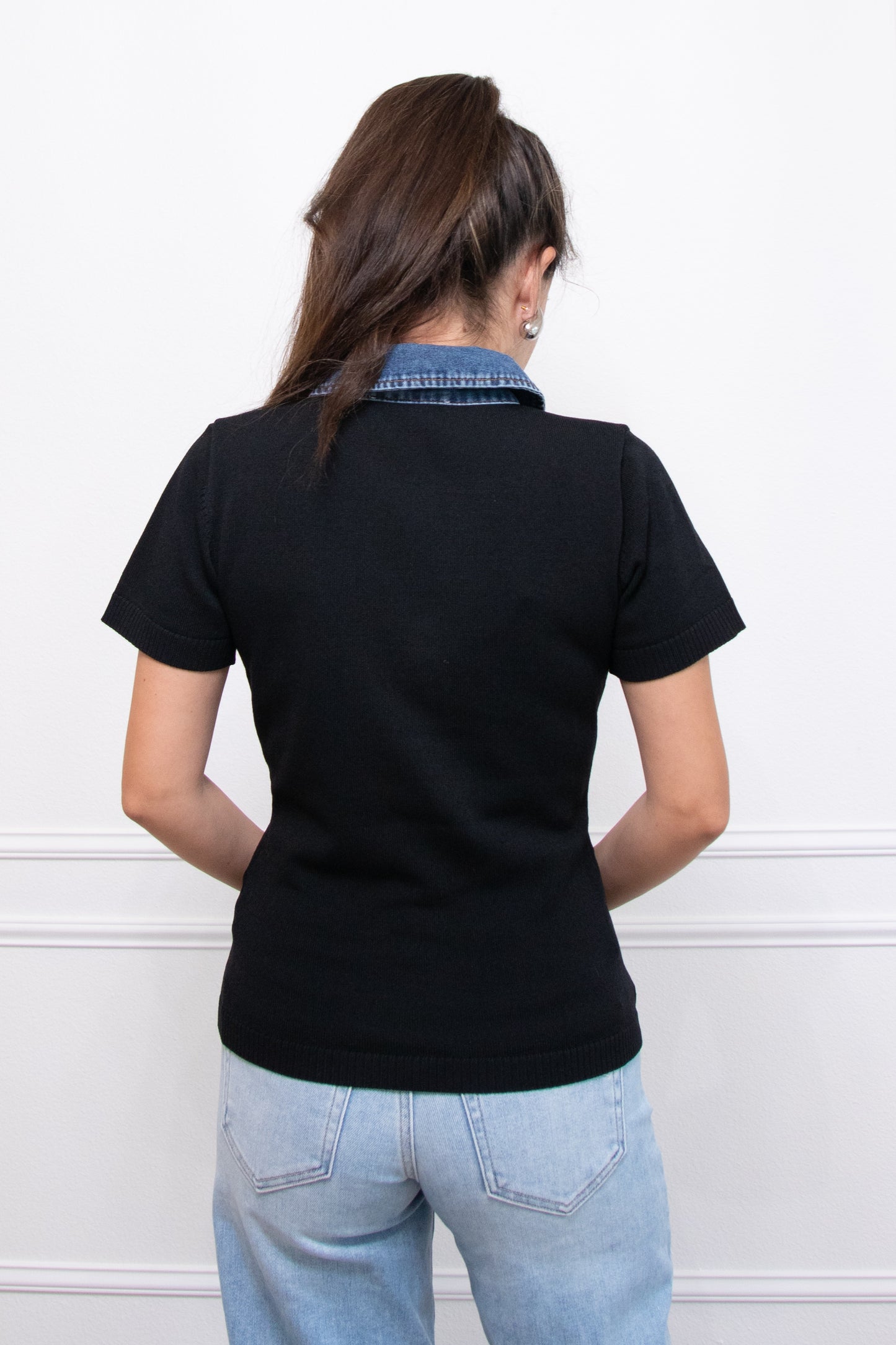 Denim Deadlines Top - Black