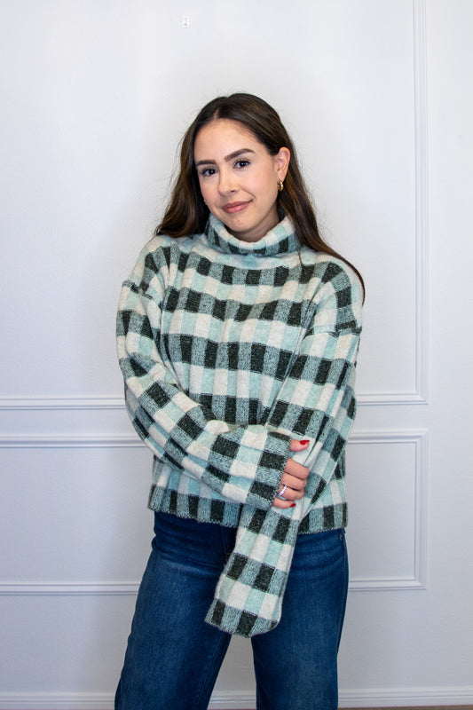 Green Check Sweater