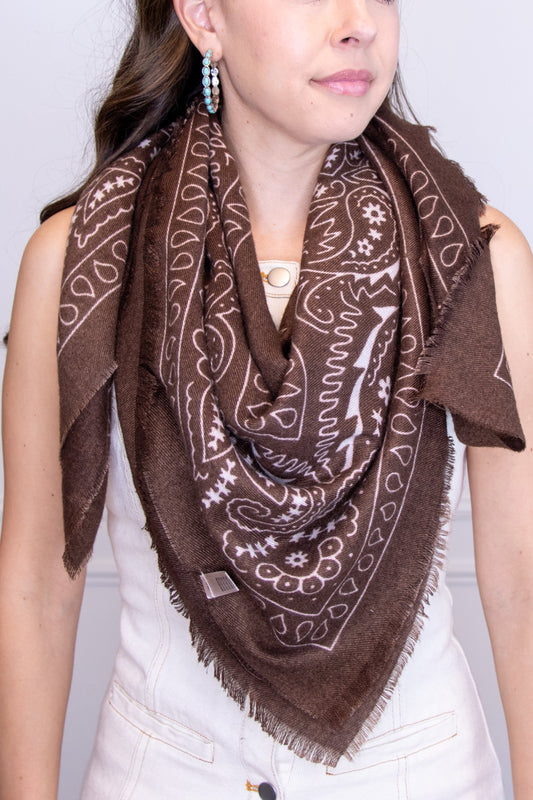 Brown bandana scarf