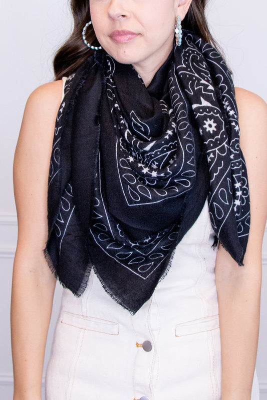 Black bandana scarf
