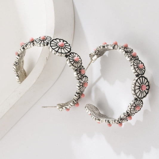 Silver & Pink Earrings